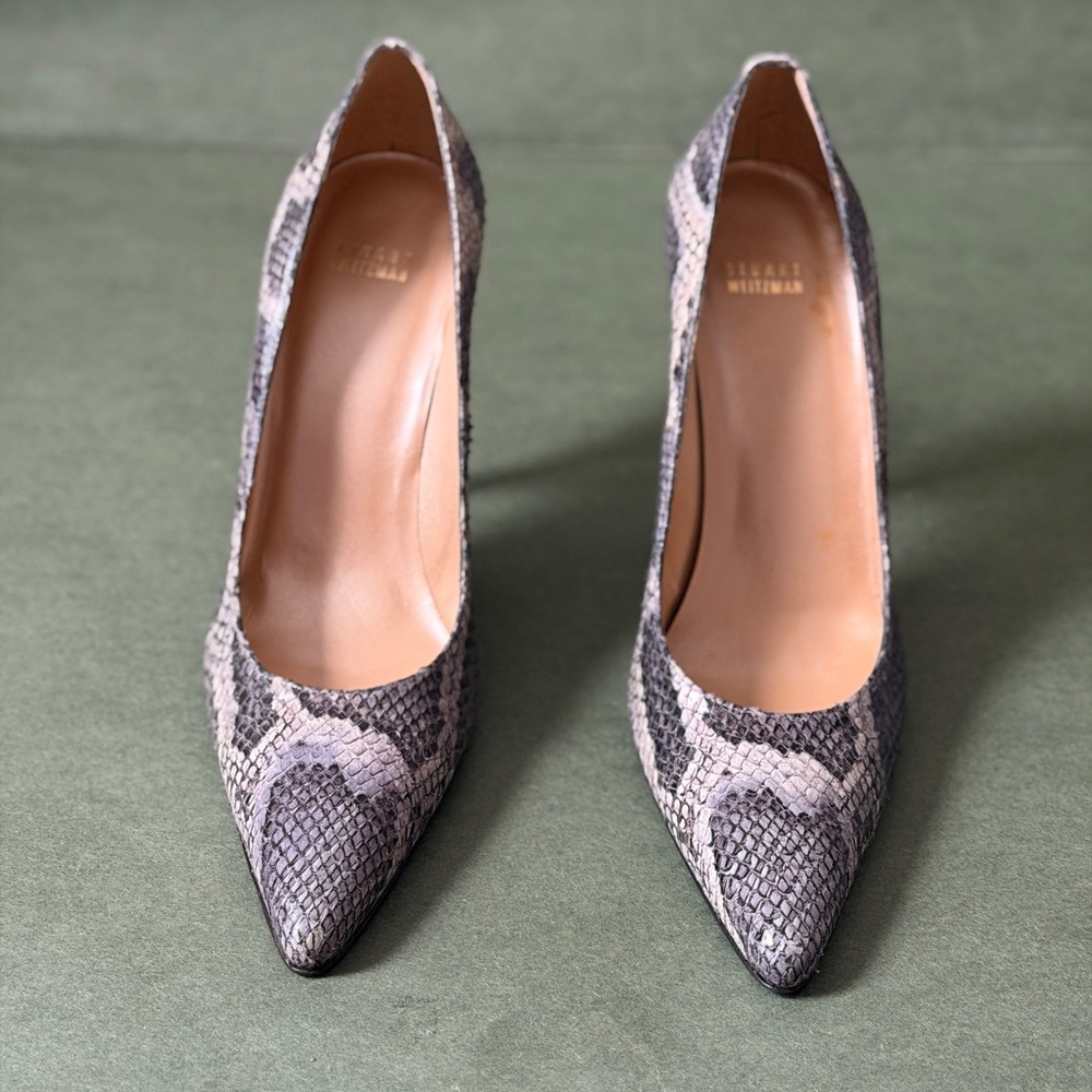 Stuart Weitzman Power Snakeskin Patterned Heels -… - image 4
